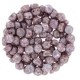Czech 2-hole Cabochon beads 6mm Chalk White Teracota Purple